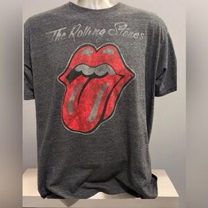 Unisex Rolling Stones Concert T-Shirt featuring iconic plastered tongue logo.